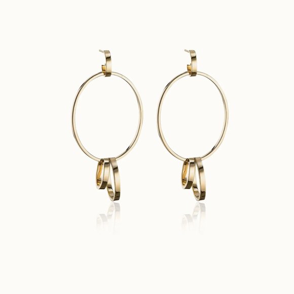 New Vita Fede Cassio Modular Convertible Earrings Gold Stainless Steel - Picture 6 of 13